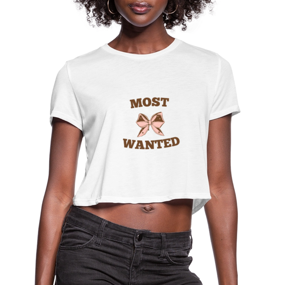 Most Wanted Women's Cropped T-Shirt - white