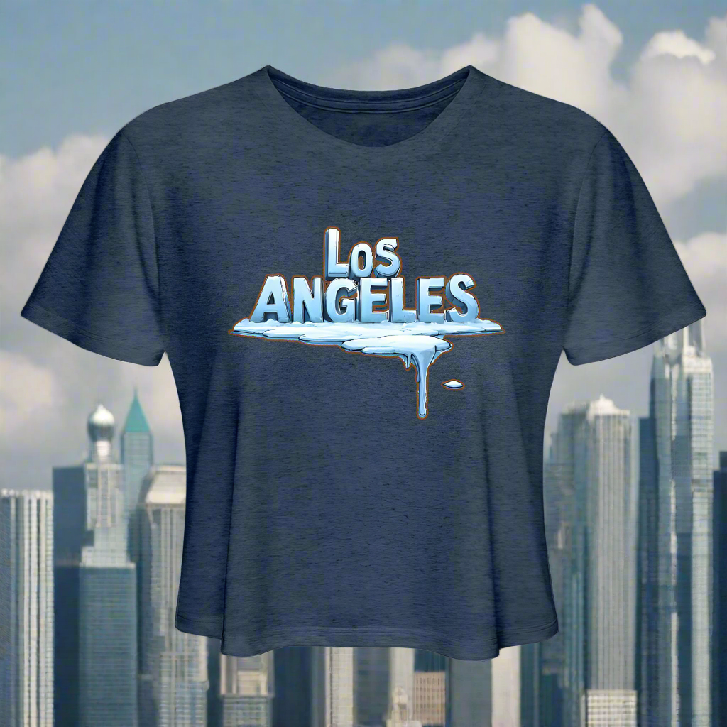 ICE Melts in LA Women's Cropped T-Shirt - heather navy