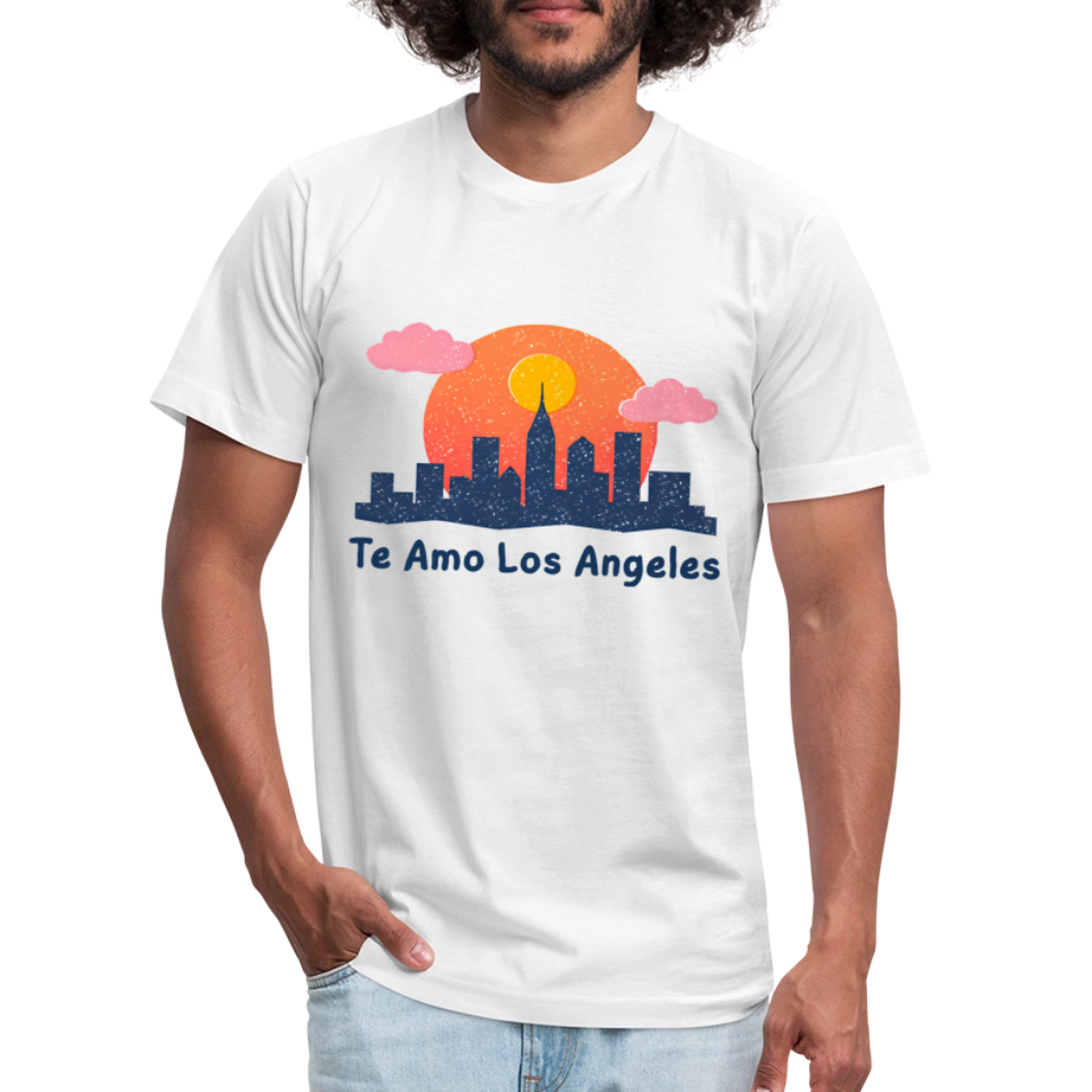 Te Amo LA Unisex Jersey T-Shirt by Bella + Canvas - white