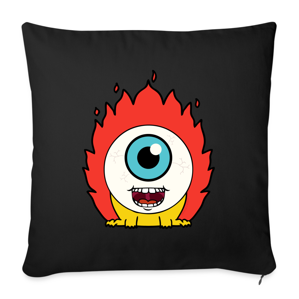Flamin' Tom Throw Pillow Cover 18” x 18” - black