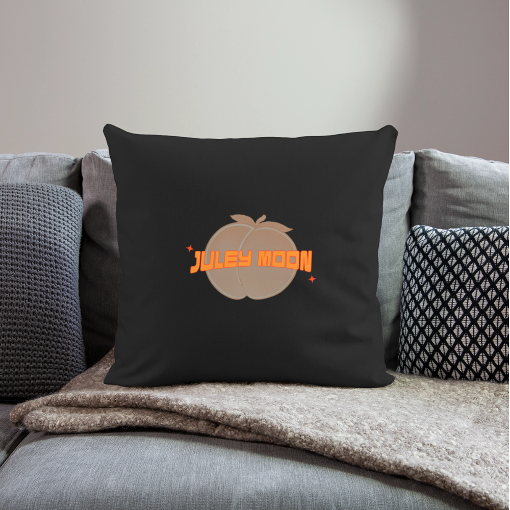 JM Logo Throw Pillow Cover - black