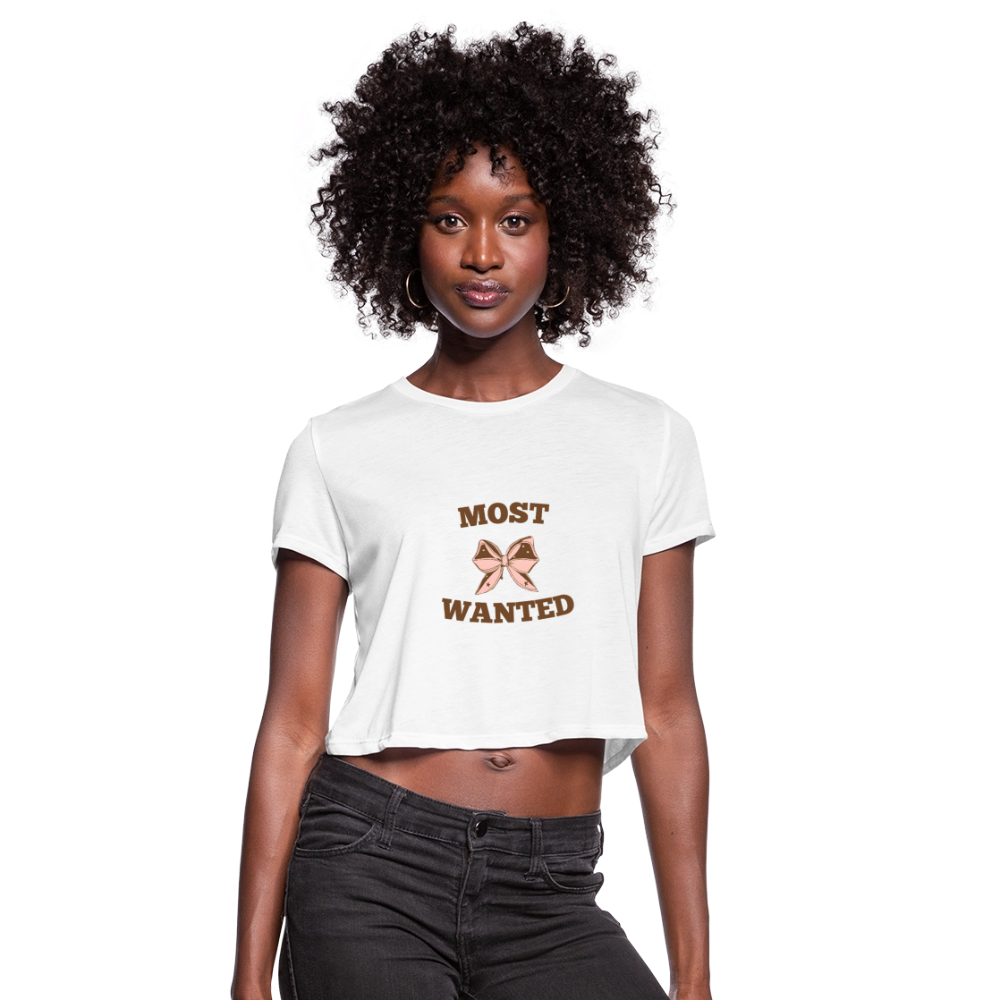 Most Wanted Women's Cropped T-Shirt - white