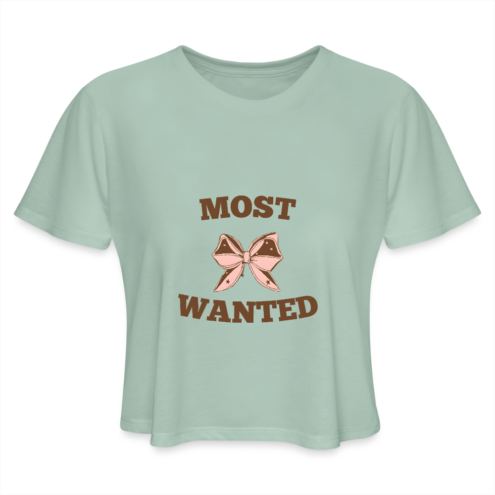 Most Wanted Women's Cropped T-Shirt - dusty mint blue