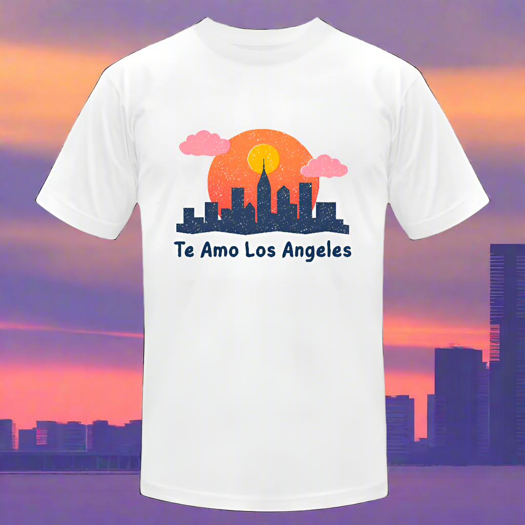 Te Amo LA Unisex Jersey T-Shirt by Bella + Canvas - white