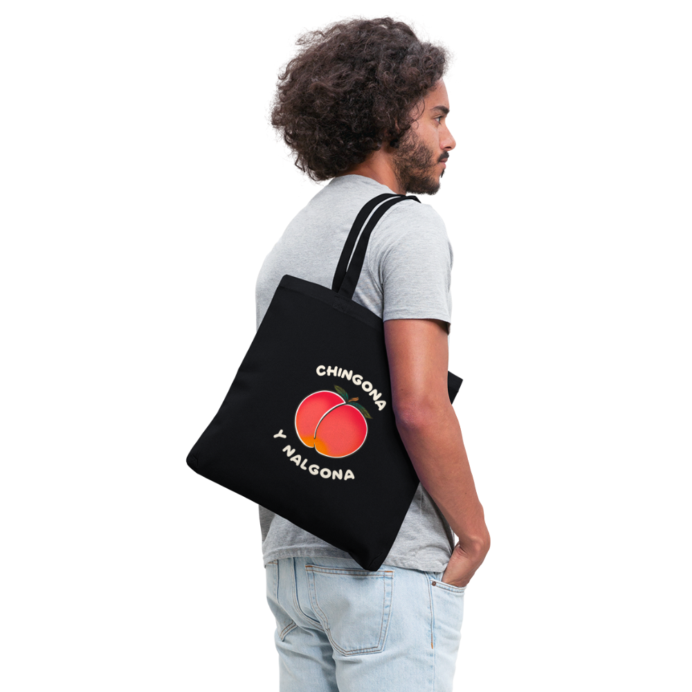 Peach Tote Bag - black