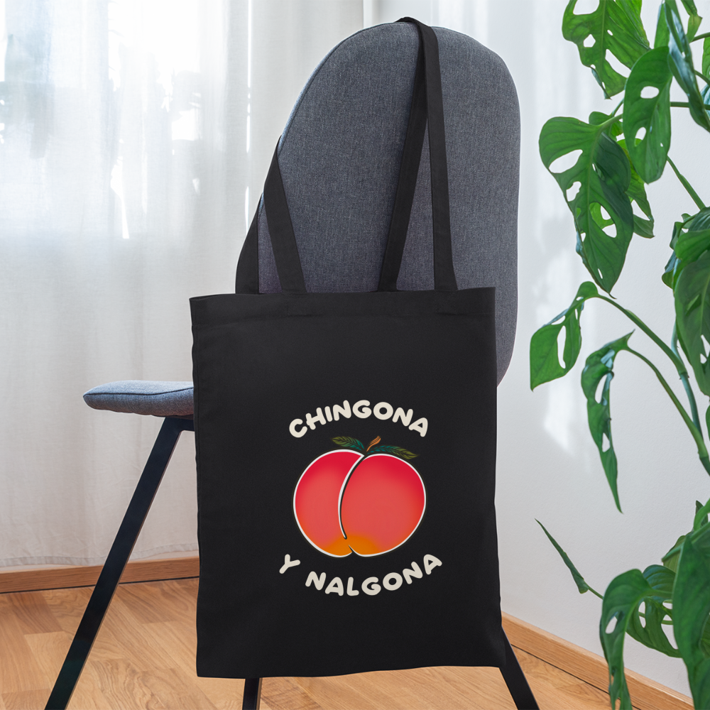 Peach Tote Bag - black