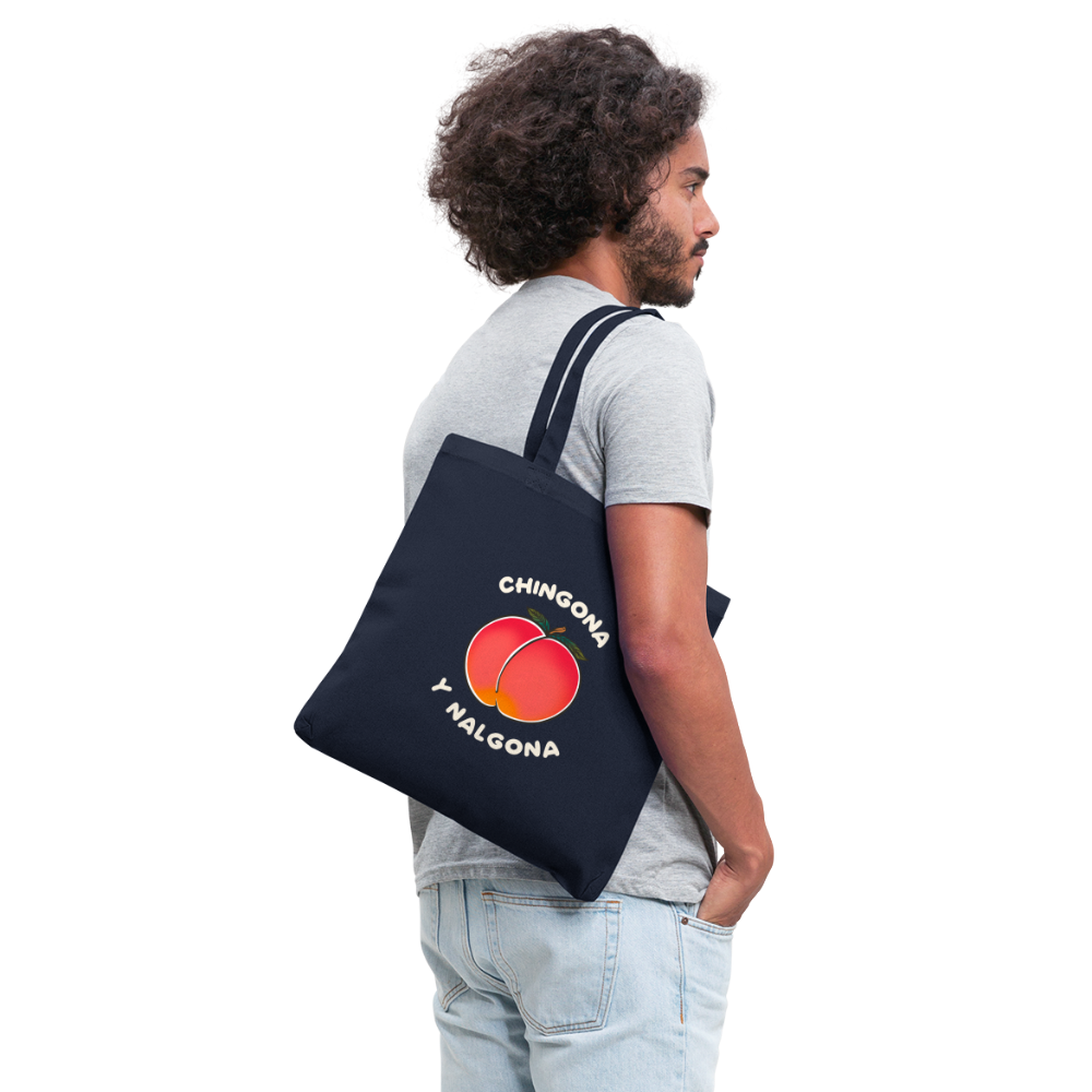 Peach Tote Bag - navy