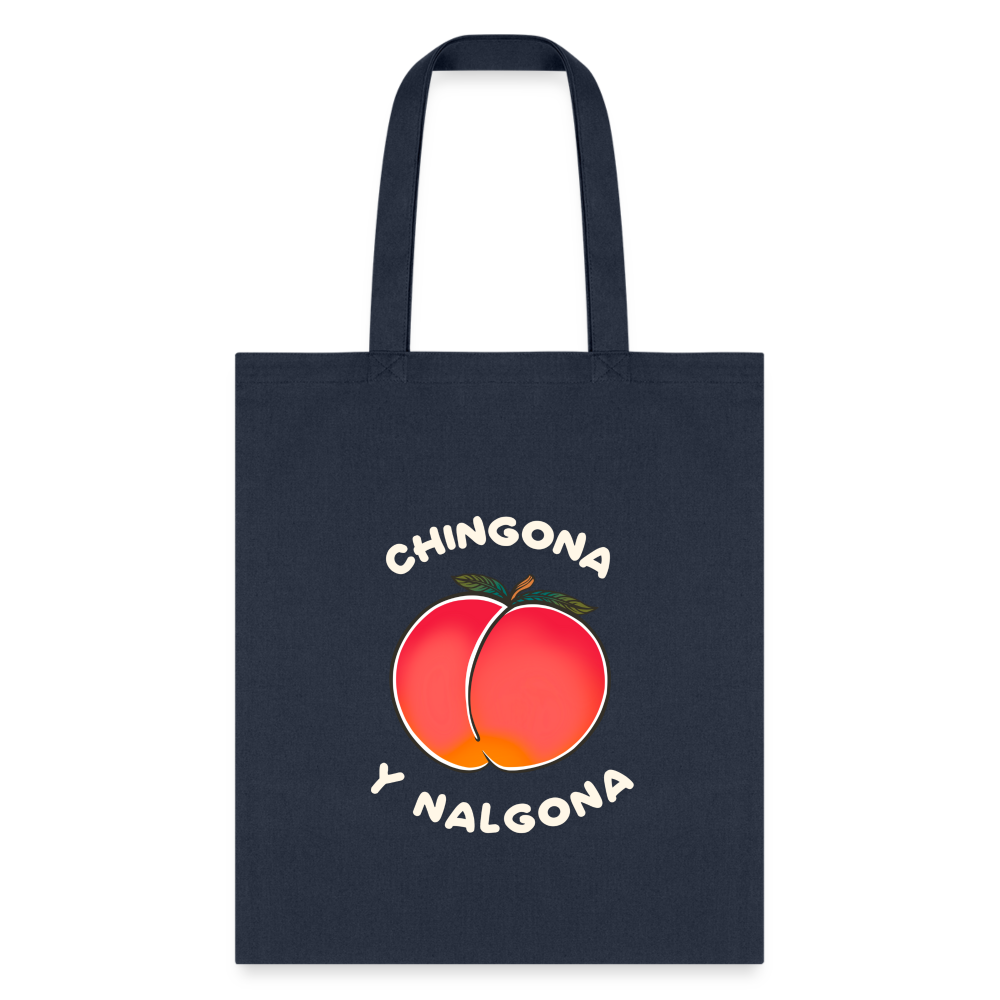 Peach Tote Bag - navy