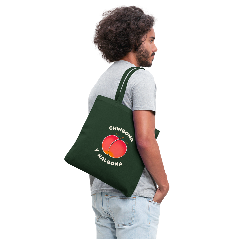 Peach Tote Bag - forest green