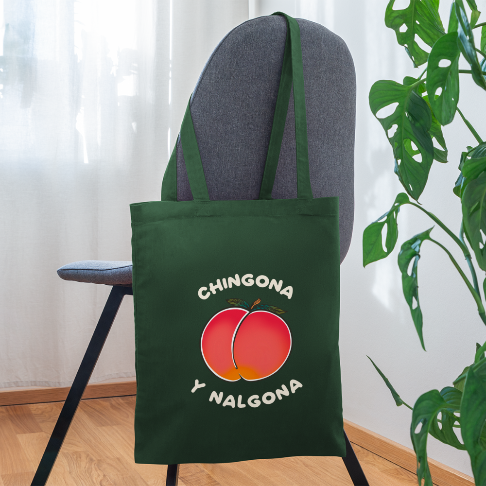 Peach Tote Bag - forest green