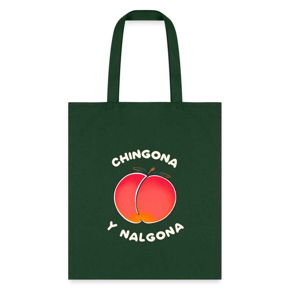 Peach Tote Bag - forest green