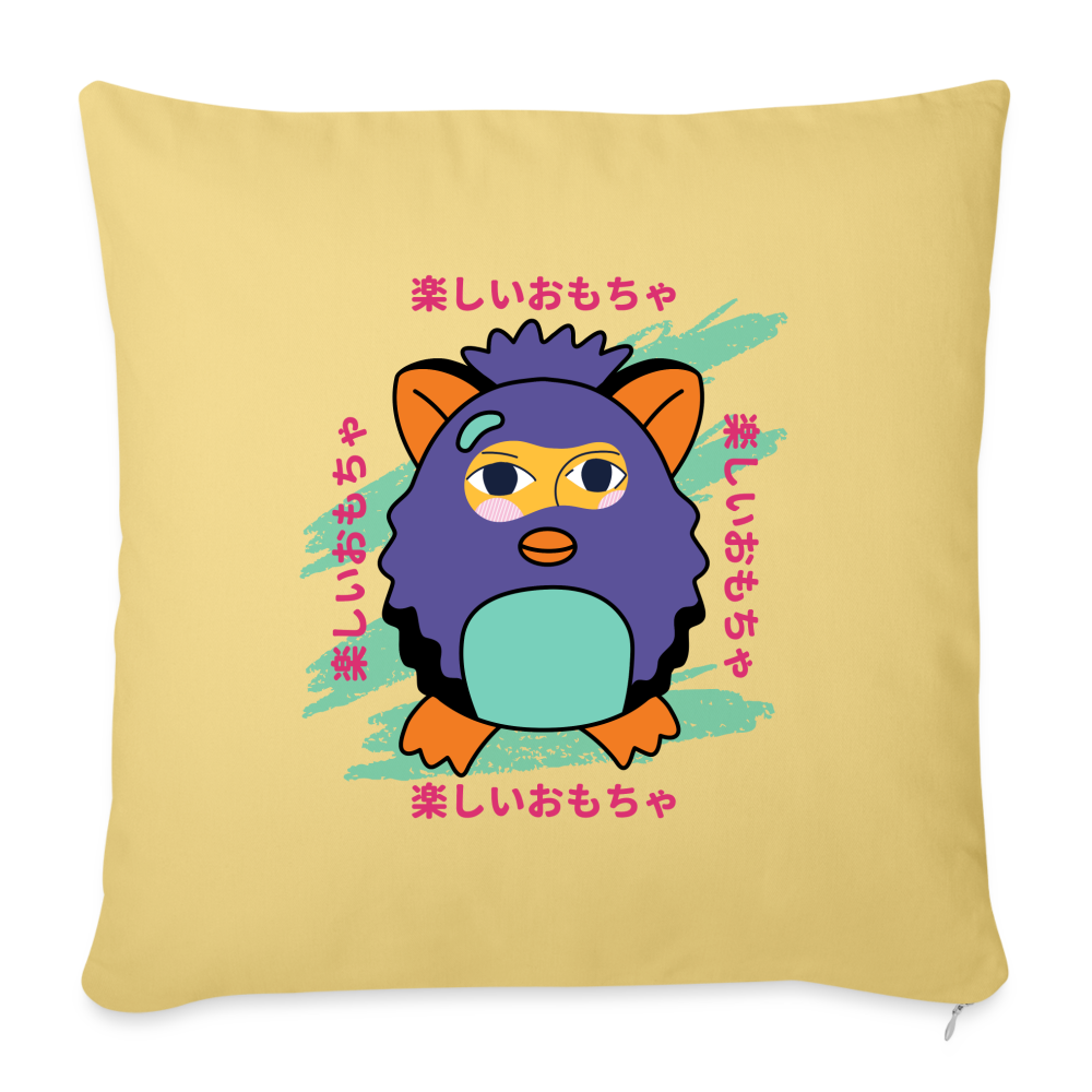 This is A Fun Toy Throw Pillow Cover 18” x 18” - washed yellow