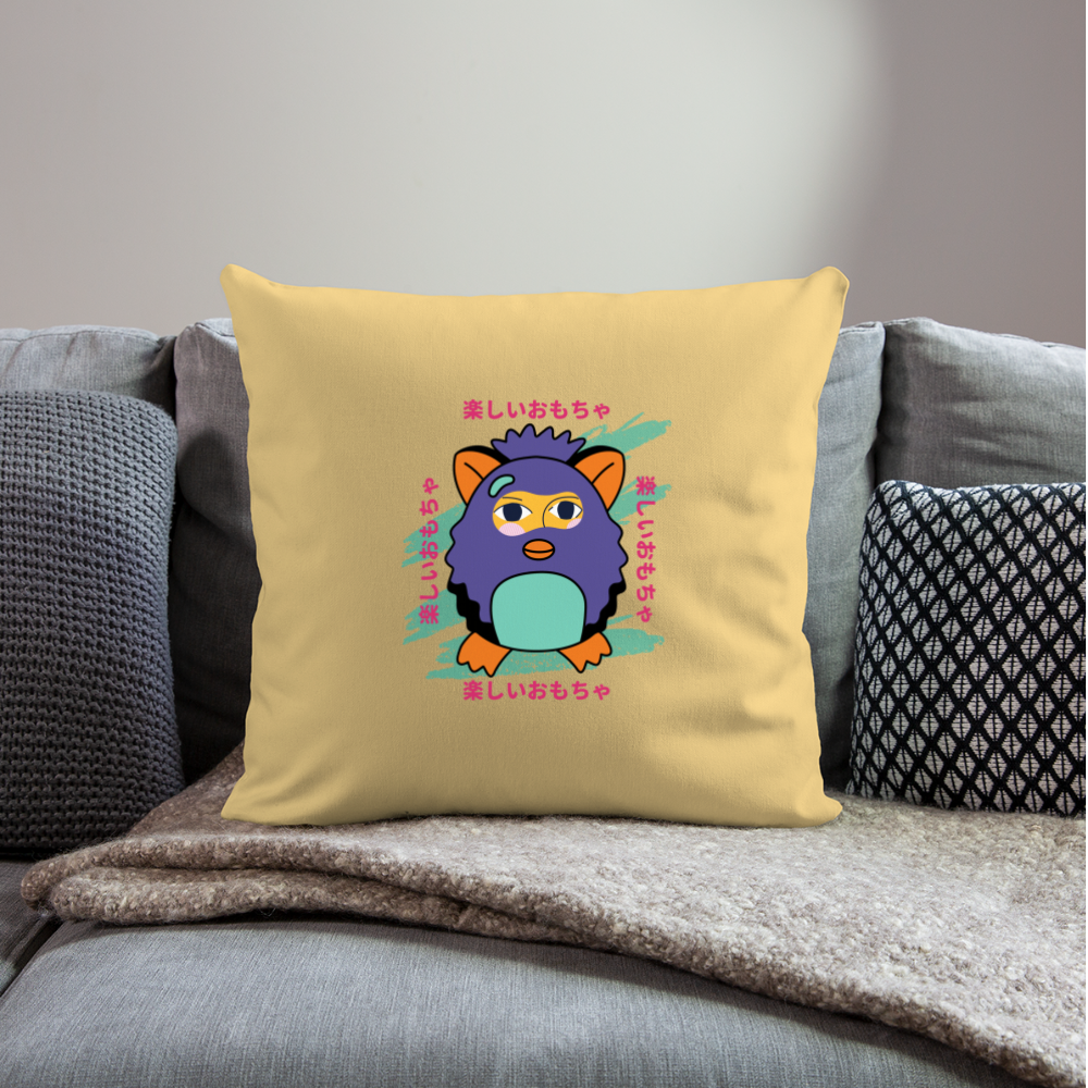 This is A Fun Toy Throw Pillow Cover 18” x 18” - washed yellow