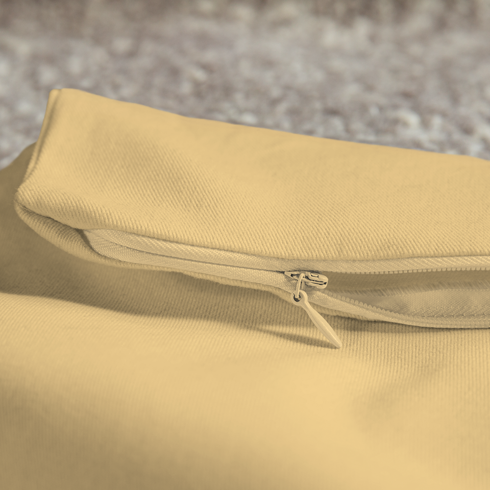 This is A Fun Toy Throw Pillow Cover 18” x 18” - washed yellow