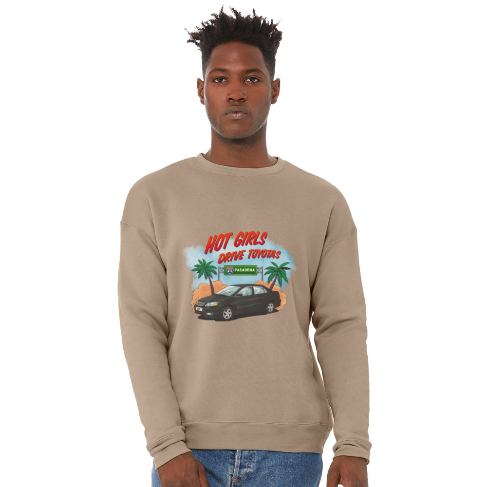 Hot Girls Drive Toyotas Unisex Sweatshirt - tan