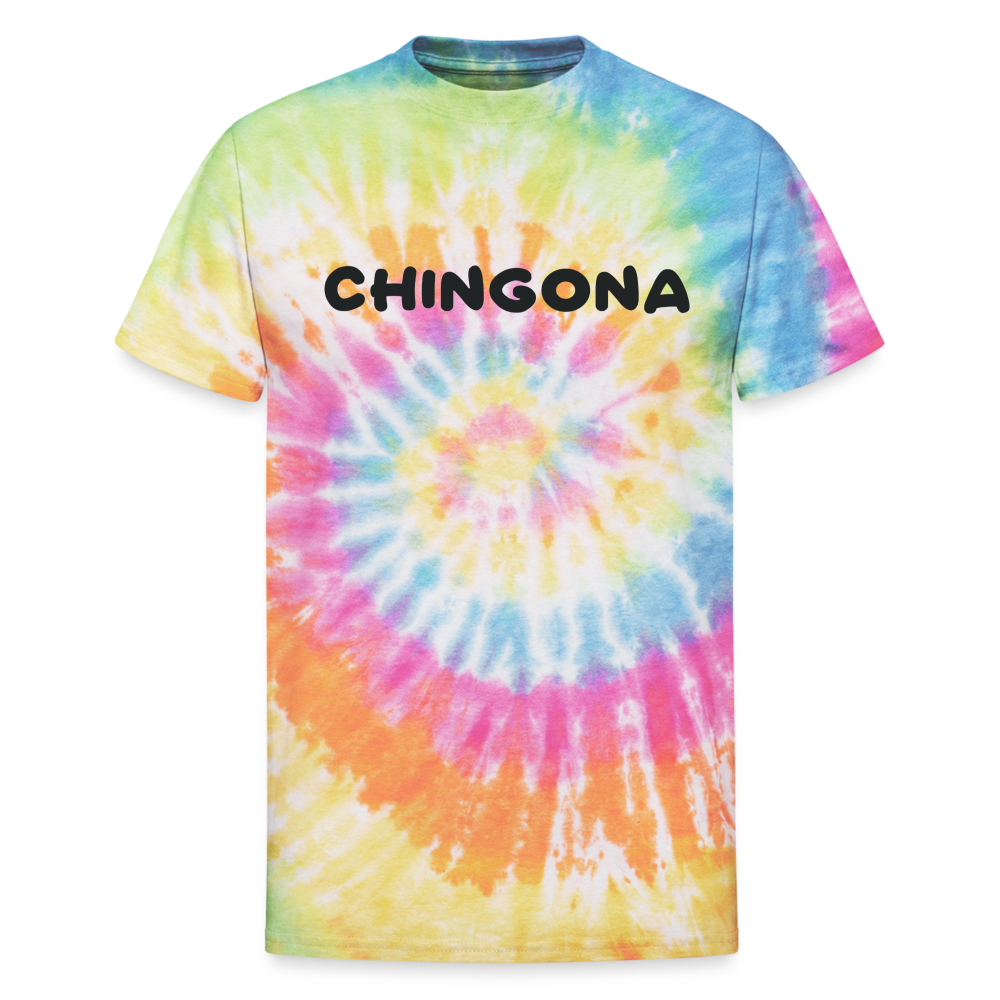 Chingona Unisex Tie Dye T-Shirt - rainbow