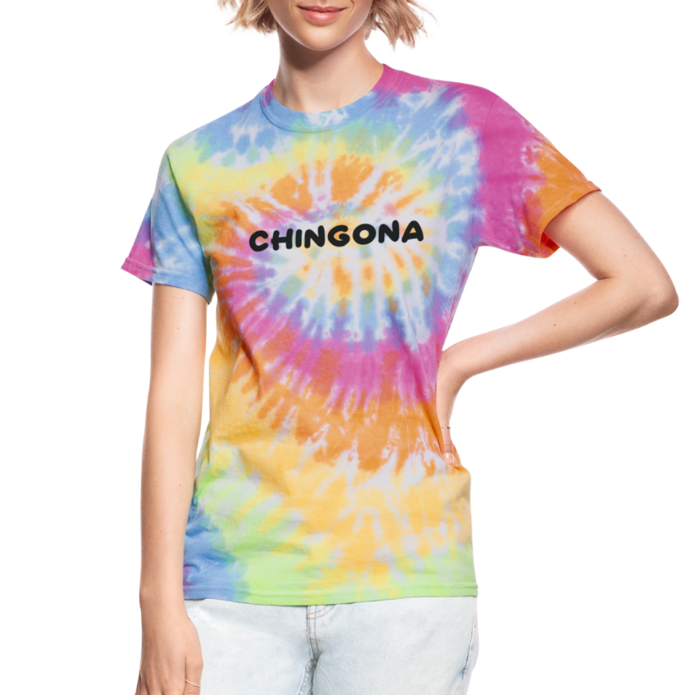 Chingona Unisex Tie Dye T-Shirt - rainbow