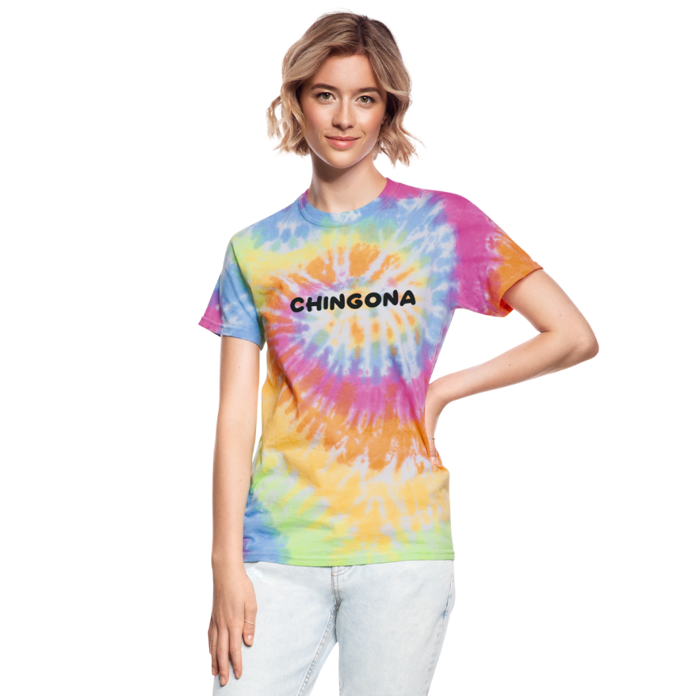 Chingona Unisex Tie Dye T-Shirt - rainbow