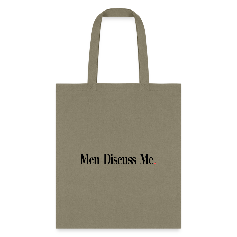 Men Discuss Me Tote Bag - khaki