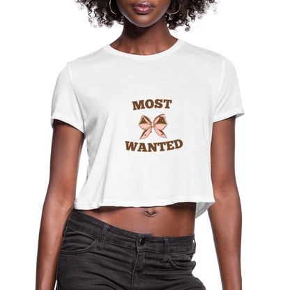 Most Wanted Women's Cropped T-Shirt - white