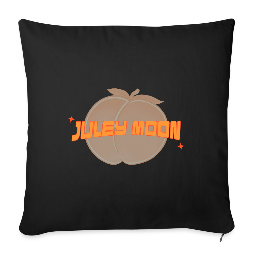 JM Logo Throw Pillow Cover - black