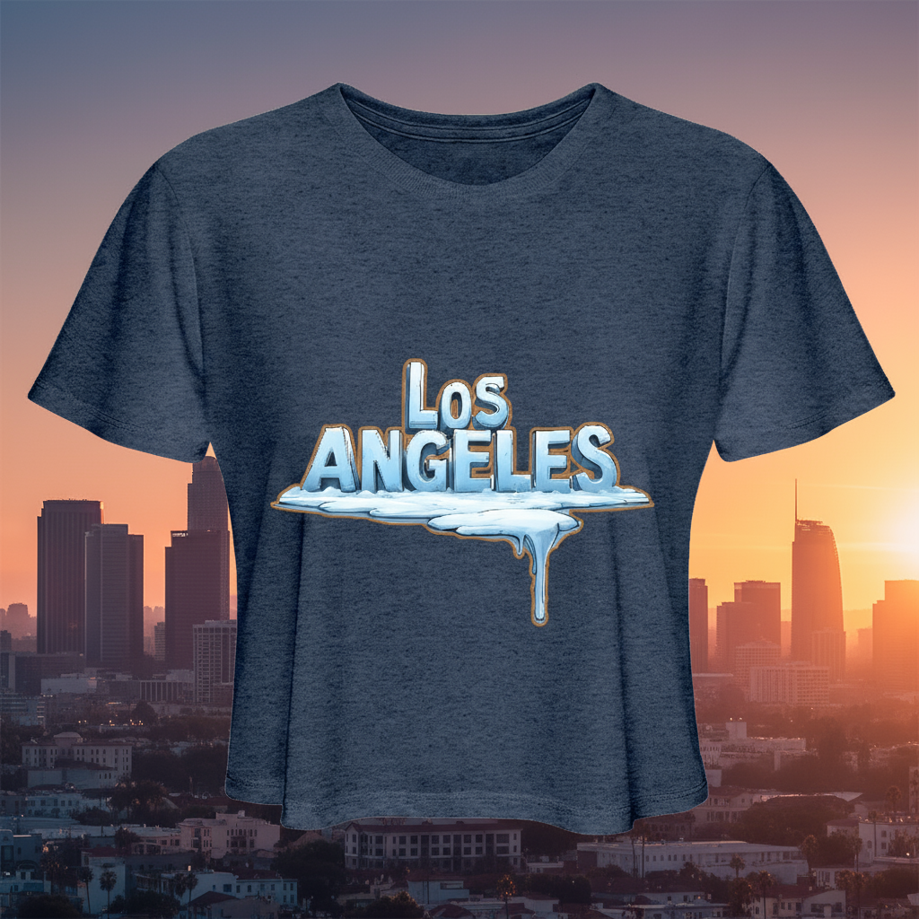 ICE Melts in LA Women's Cropped T-Shirt - heather navy
