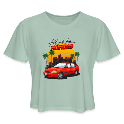 Hot Girls Drive Hondas - dusty mint blue
