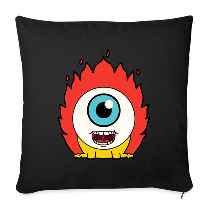 Flamin' Tom Throw Pillow Cover 18” x 18” - black