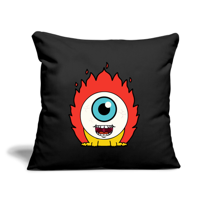 Flamin' Tom Throw Pillow Cover 18” x 18” - black