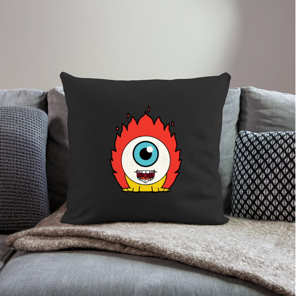 Flamin' Tom Throw Pillow Cover 18” x 18” - black