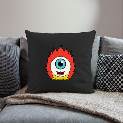 Flamin' Tom Throw Pillow Cover 18” x 18” - black