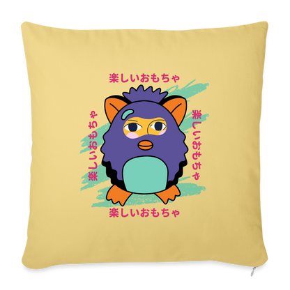 This is A Fun Toy Throw Pillow Cover 18” x 18” - washed yellow