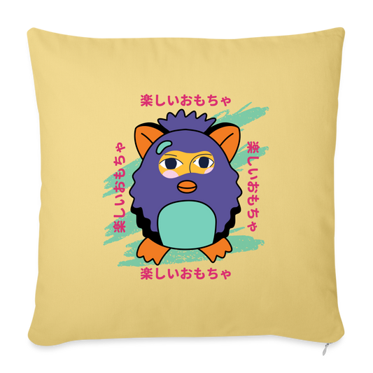 This is A Fun Toy Throw Pillow Cover 18” x 18” - washed yellow