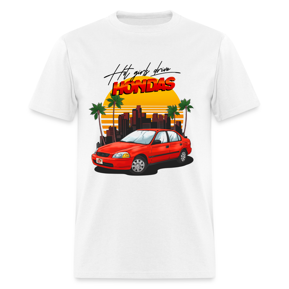Hot Girls Drive Hondas Unisex Classic T-Shirt - white