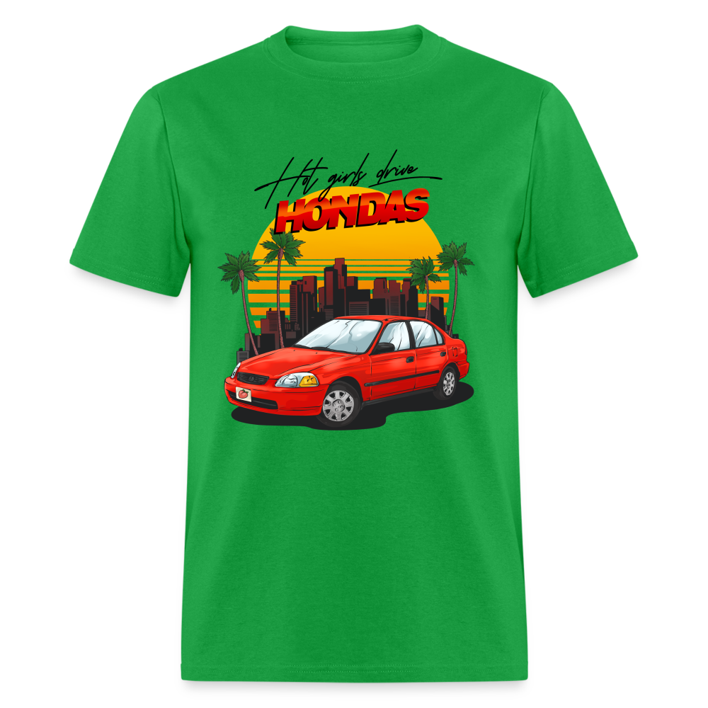 Hot Girls Drive Hondas Unisex Classic T-Shirt - bright green