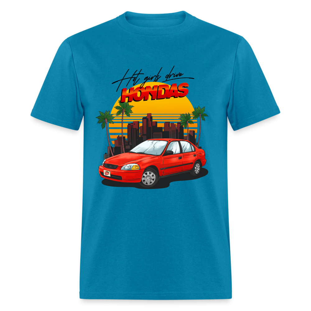 Hot Girls Drive Hondas Unisex Classic T-Shirt - turquoise