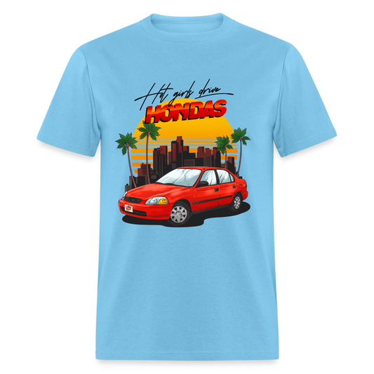 Hot Girls Drive Hondas Unisex Classic T-Shirt - aquatic blue