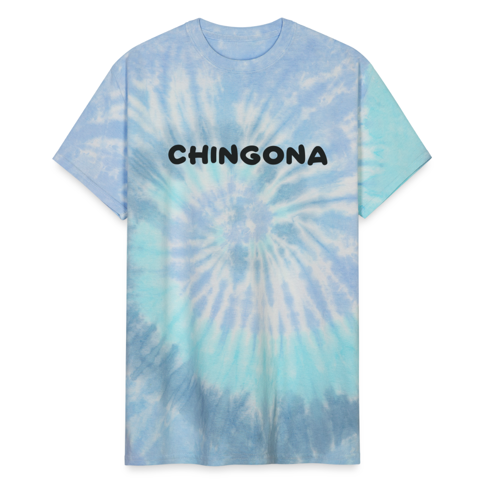 Chingona Unisex Tie Dye T-Shirt - blue lagoon