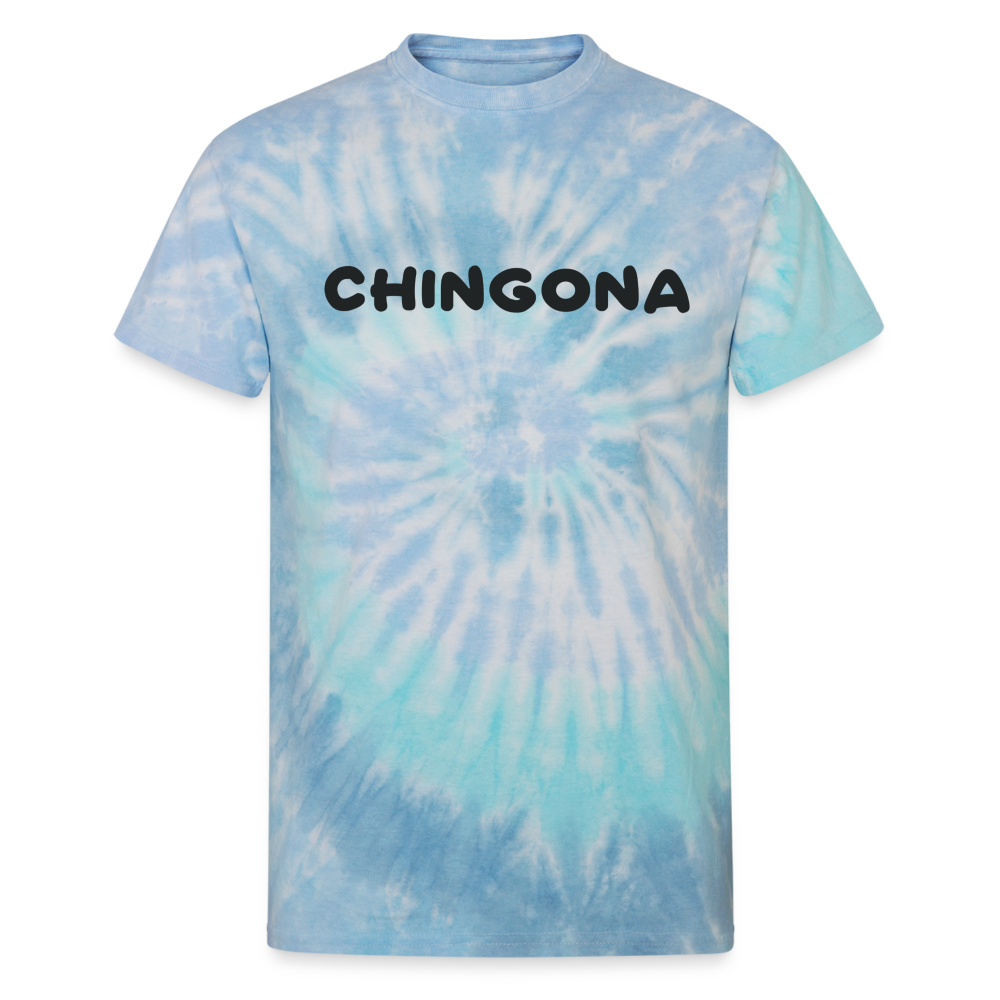 Chingona Unisex Tie Dye T-Shirt - blue lagoon