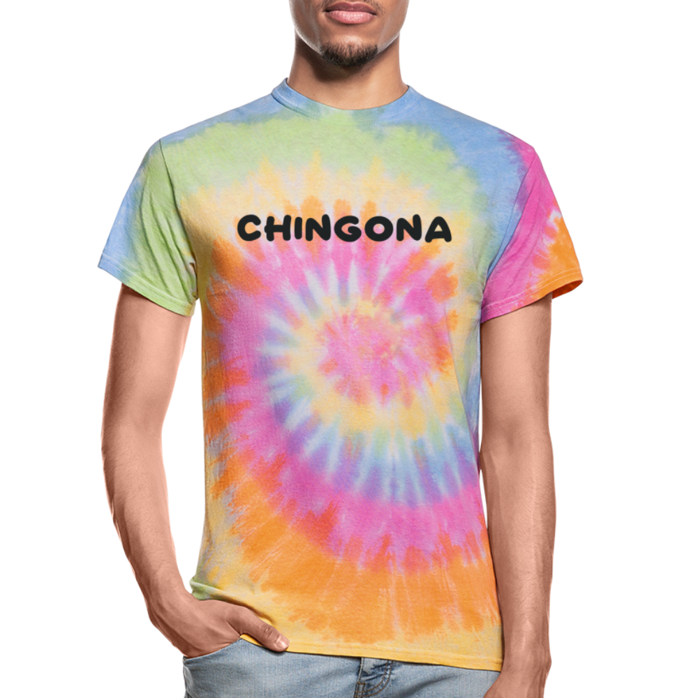 Chingona Unisex Tie Dye T-Shirt - rainbow