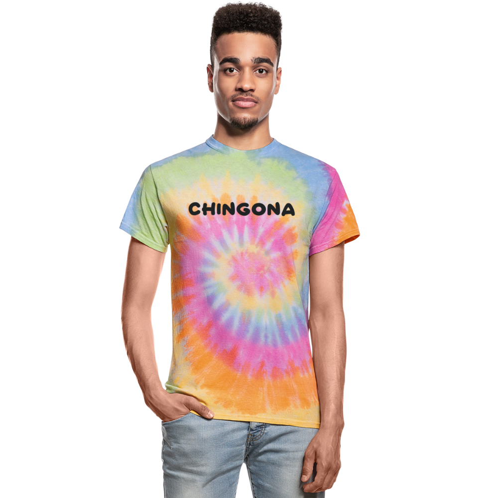 Chingona Unisex Tie Dye T-Shirt - rainbow