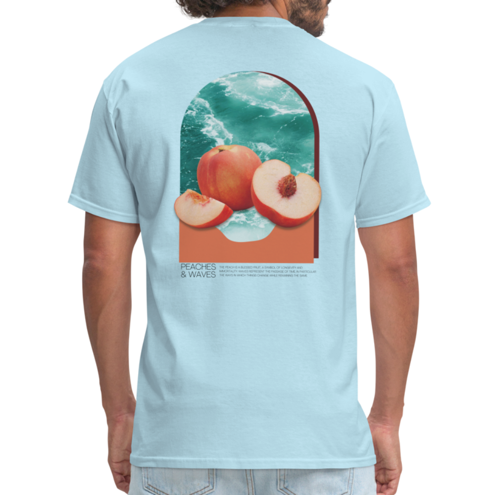Peaches 'n' Waves Unisex Classic T-Shirt - powder blue
